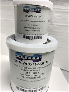 Polyurethane Topcoat Paint, Flat White Color# 37925, Mil-PRF-85285 Typ.1 Class H, Quart Kit, $159