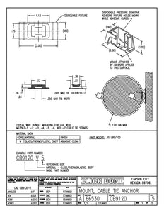 Click Bond CB9120V5 Cable Tie Anchor , Pk. of 25